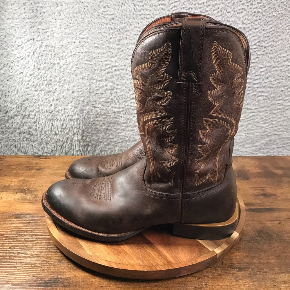 Twisted X Western Boots Mens 10.5D Dark Brown Leather Cowboy Rodeo *FLAW* - Picture 10 of 16